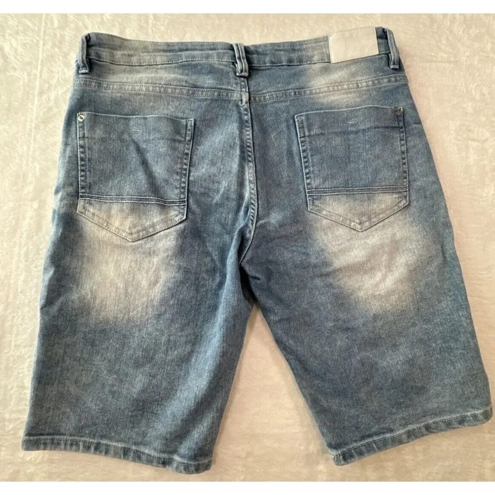South Pole Shorts Mens 34 (Fits 36)‎ Slim Fit Jean Denim Jorts Faded Y2K 00s VTG